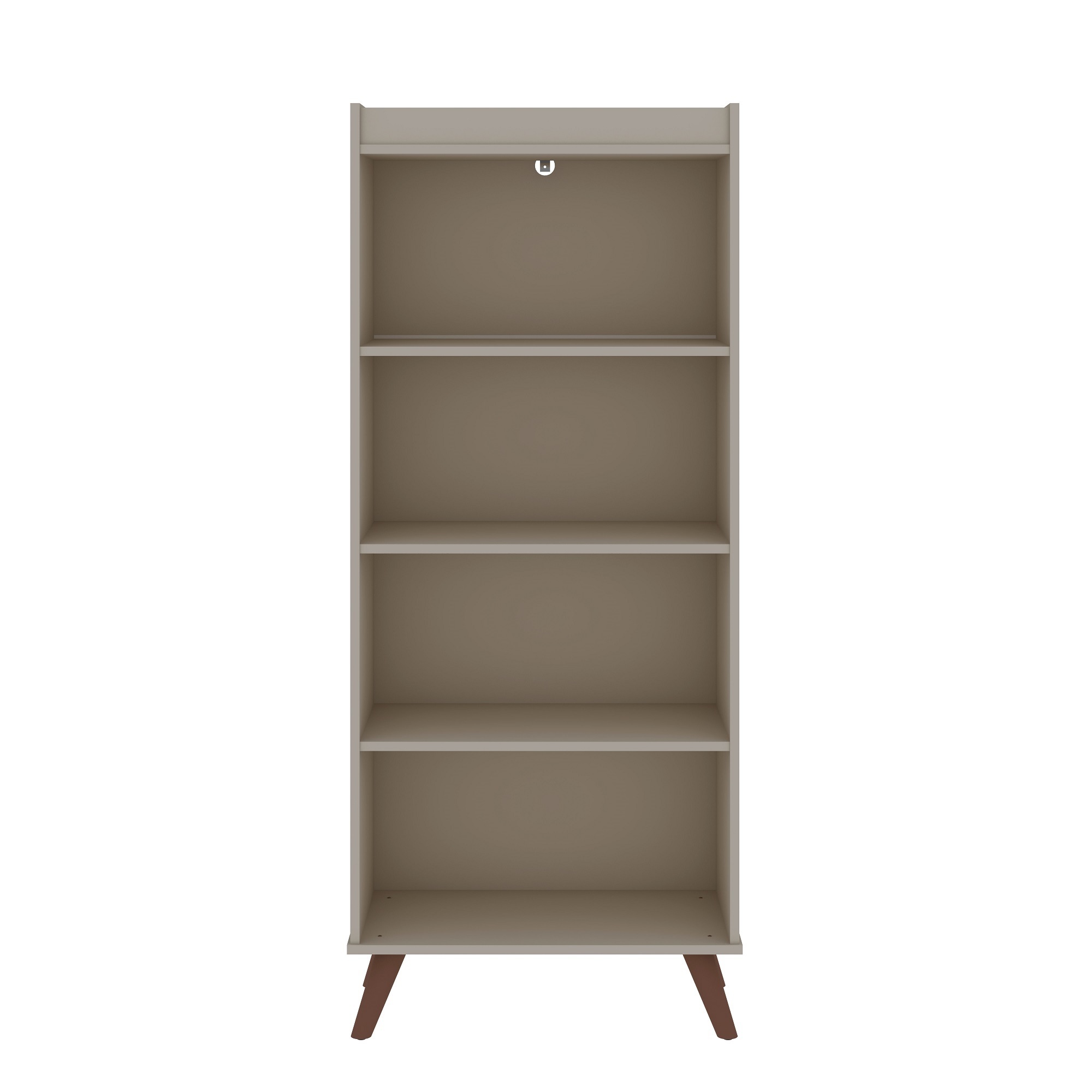 Manhattan Comfort, Hampton 4-Tier Bookcase Solid Wood Legs Off White, Height 60.12 in, Shelves (qty.) 4 Material MDPE, Model# 12PMC